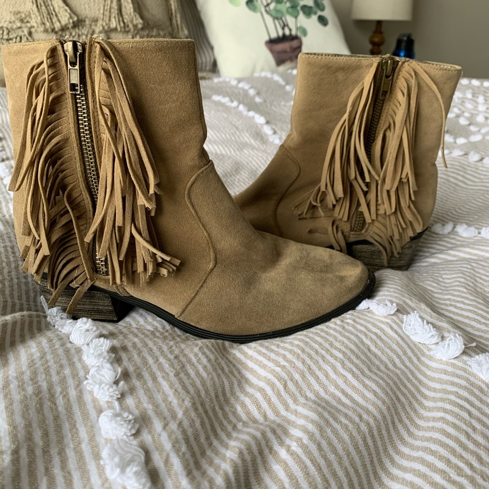 Fringe booties